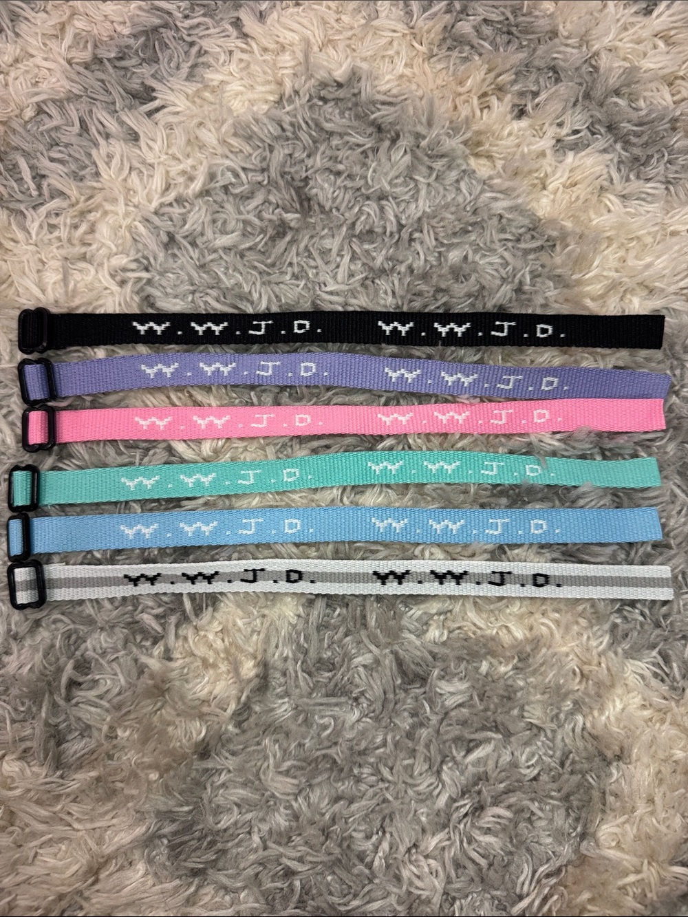 Women's Adjustable WWJD Bracelets - Multi Color Pack